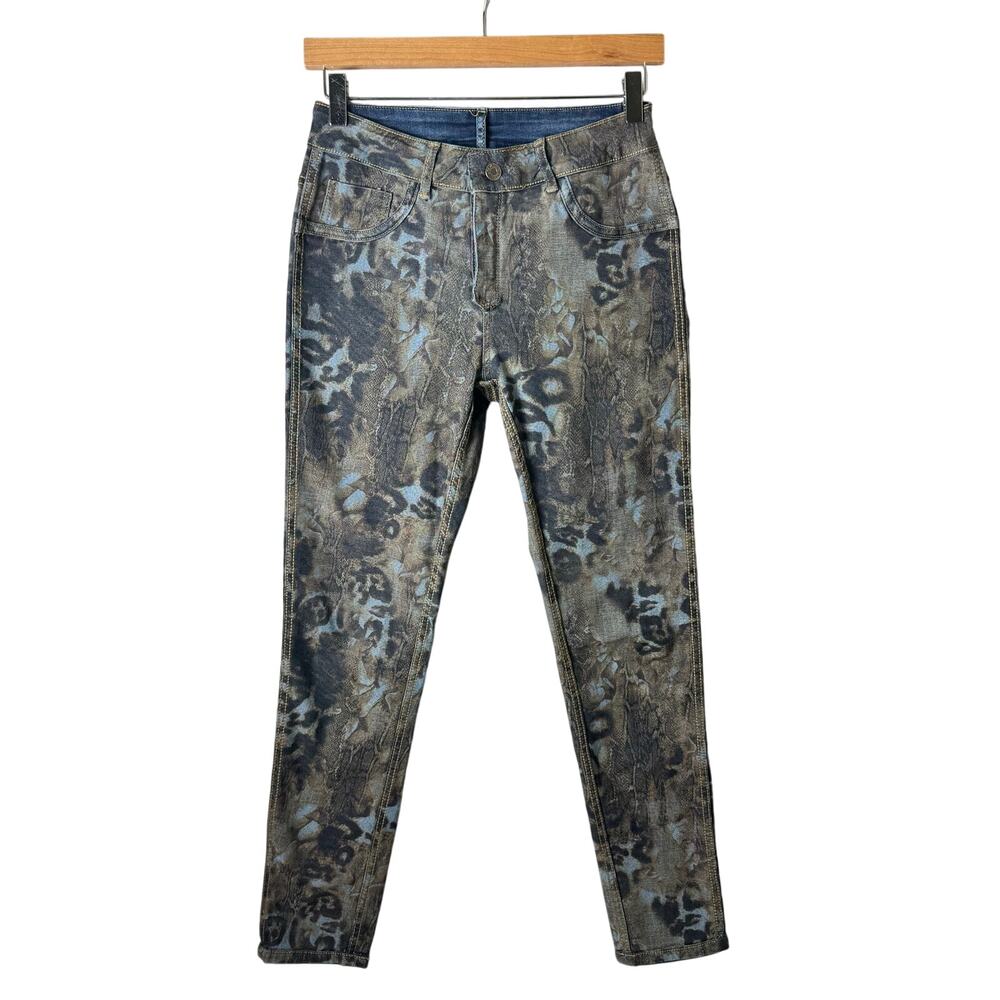 Tempo Paris Animal Print Jeans Women’s Size 27 Skinny Stretch Sexy Mob Wife